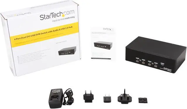 Alt view image 5 of 5 - StarTech.com SV431DD2DUA 4-Port Dual KVM Switch with Audio for DVI Computers - Built-in USB Hub