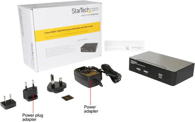Alt view image 5 of 5 - StarTech.com SV231HDMIUA 2 Port USB HDMI KVM Switch w/ Audio & USB 2.0 Hub
