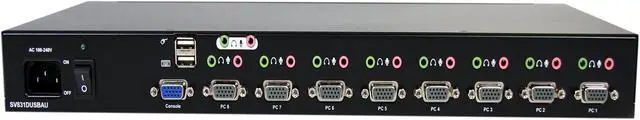 Alt view image 3 of 4 - StarTech.com SV831DUSBAU 8 Port Rack Mount USB VGA KVM Switch w/ Audio