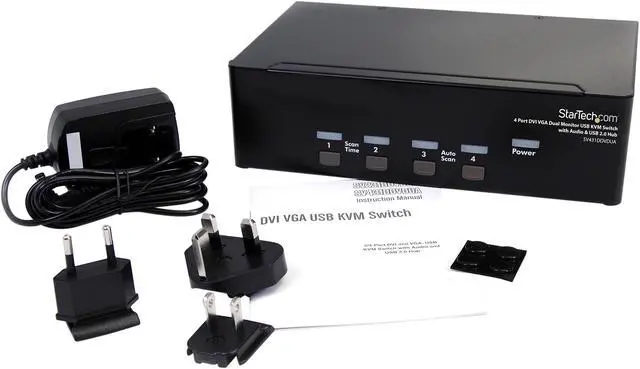 Alt view image 3 of 4 - StarTech.com SV431DDVDUA 4-Port DVI and VGA, USB KVM Switch with Audio and USB 2.0 Hub