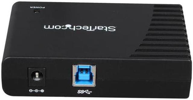 Alt view image 4 of 6 - StarTech.com ST4300USB3 4 Port USB 3.0 Hub - 4 x SuperSpeed USB 3.0 - Black - Compact - USB 3 Hub - USB Splitter - Powered USB 3.0 Hub - USB Extender