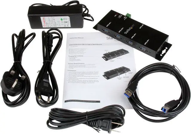 Alt view image 6 of 8 - StarTech.com ST4300USBM Mountable USB 3.0 hub - Industrial - Rugged - Black Metal - Bus Powered - USB 3 Hub - USB Extender - Powered USB 3.0 Hub