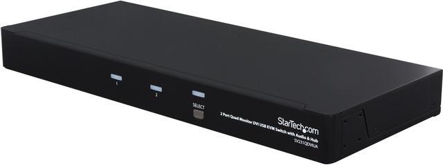 StarTech.com SV231QDVIUA 2 Port Quad Monitor Dual-Link DVI USB KVM Switch  with Audio & Hub