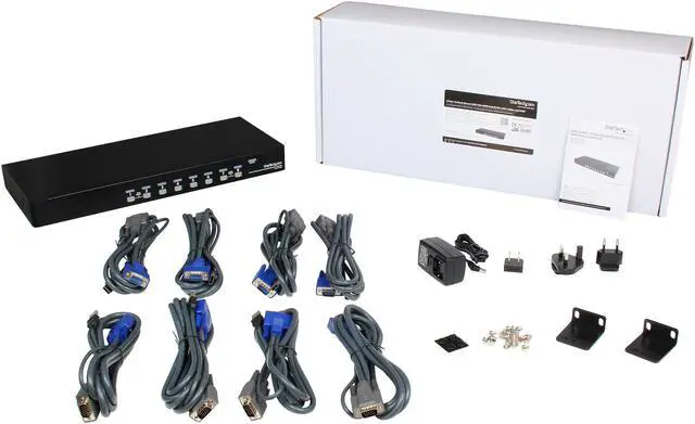 Alt view image 4 of 4 - StarTech.com SV831DUSBUK 8 Port 1U Rackmount USB KVM Switch Kit with OSD and Cables - Rack mount KVM - VGA KVM Switch - 8 Port KVM Switch
