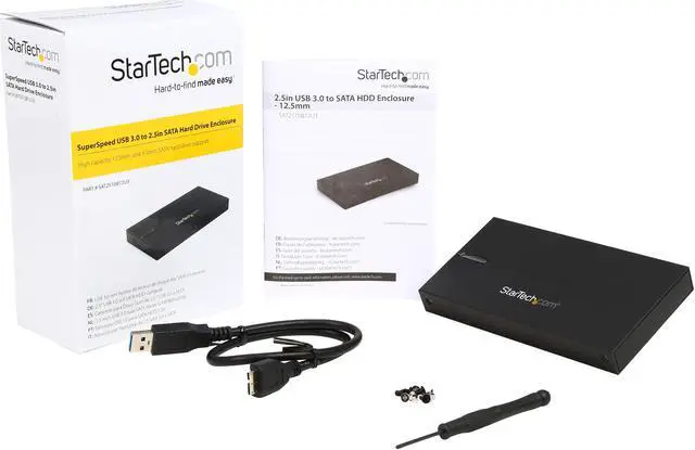 Alt view image 7 of 7 - StarTech.com 2.5in SuperSpeed USB 3.0 SATA Aluminum / Plastic Hard Drive Enclosure - 9.5/12.5mm HDD