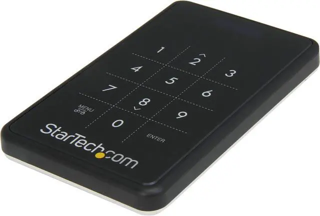Main image of StarTech.com S2510BU3PW Steel / Plastic 2.5" Black SATA II USB 3.0 Encrypted Hard Drive External Enclosure