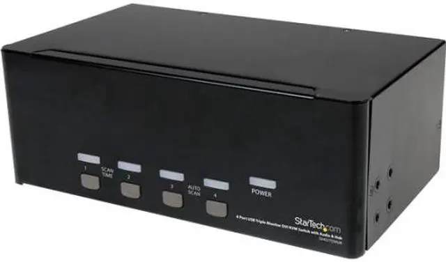 Main image of StarTech.com 4 Port Triple Monitor DVI USB KVM Switch with Audio & USB 2.0 Hub