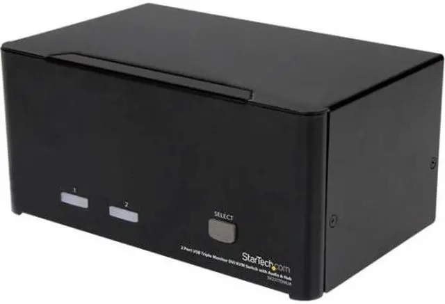 Main image of StarTech.com 2 Port Triple Monitor DVI USB KVM Switch with Audio & USB 2.0 Hub