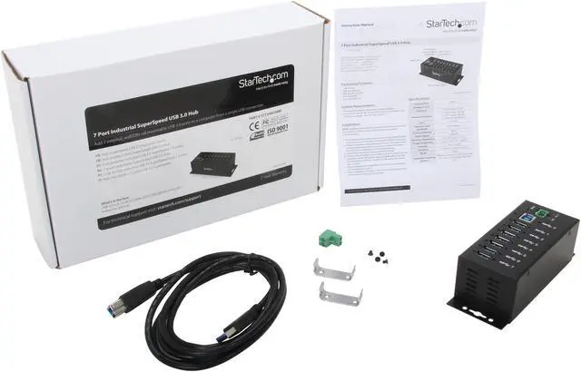 Alt view image 5 of 5 - StarTech.com ST7300USBM 7 Port Metal Industrial SuperSpeed USB 3.0 Hub – Mountable