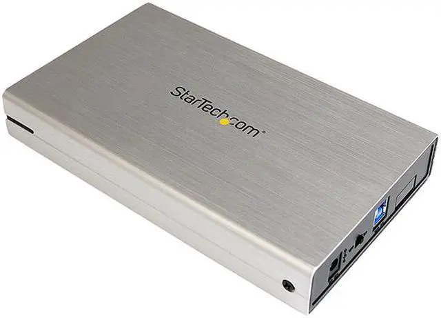 Alt view image 2 of 7 - StarTech S3510SMU33 3.5in Silver Aluminum USB 3.0 External SATA III SSD / HDD Enclosure with UASP - Portable USB 3 3.5" SATA Hard Drive Enclosure