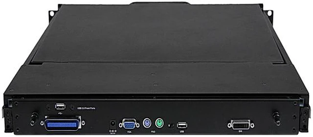 Alt view image 4 of 5 - StarTech.com RACKCOND17HD 1U 17" 1080p Dual Rail Rackmount LCD Console w/ Fingerprint Reader and Front USB Hub - Rack mount LCD Console - 1080p Console