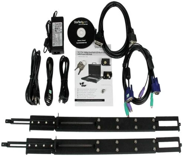 Alt view image 5 of 5 - StarTech.com RACKCOND17HD 1U 17" 1080p Dual Rail Rackmount LCD Console w/ Fingerprint Reader and Front USB Hub - Rack mount LCD Console - 1080p Console