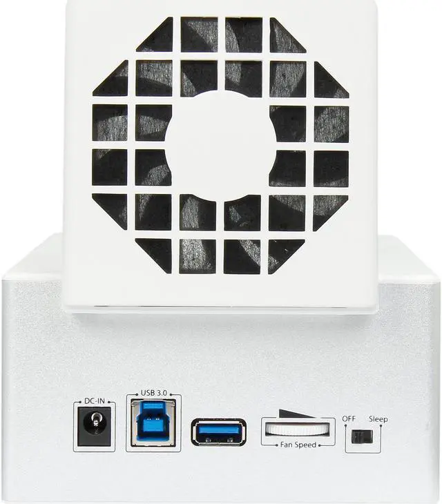Alt view image 4 of 6 - StarTech.com SDOCK2U33HFW 2.5" & 3.5" White SATA USB 3.0 Hard Drive Docking Station w/ integrated Fast Charge USB Hub UASP support and Fan