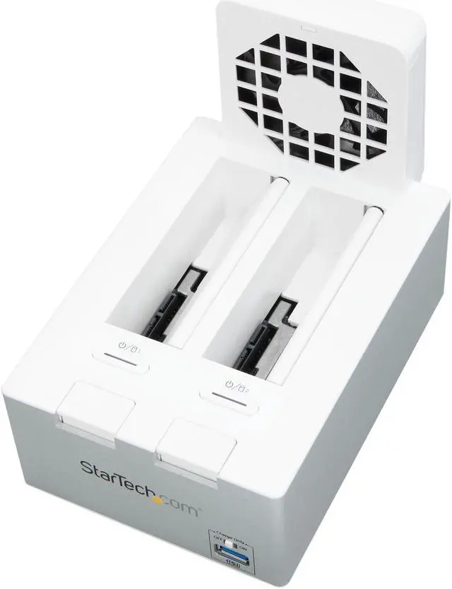 Alt view image 5 of 6 - StarTech.com SDOCK2U33HFW 2.5" & 3.5" White SATA USB 3.0 Hard Drive Docking Station w/ integrated Fast Charge USB Hub UASP support and Fan