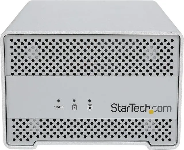 Alt view image 2 of 6 - StarTech.com Dual Bay External 2.5-Inch HDD/SSD Aluminum Thunderbolt Hard Drive Enclosure with Thunderbolt Cable and Built-In Fan (S252SMTB3)
