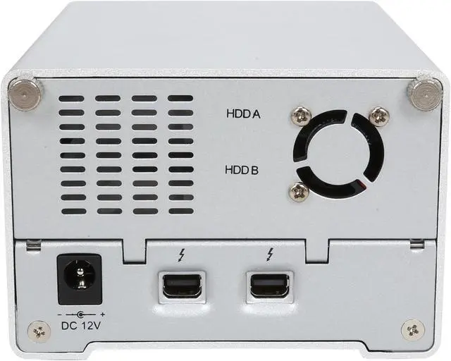 Alt view image 4 of 6 - StarTech.com Dual Bay External 2.5-Inch HDD/SSD Aluminum Thunderbolt Hard Drive Enclosure with Thunderbolt Cable and Built-In Fan (S252SMTB3)