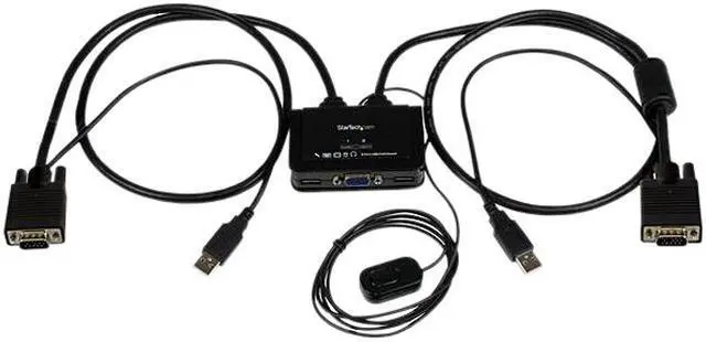 Main image of StarTech.com 2 Port USB VGA Cable KVM Switch - USB Powered with Remote Switch