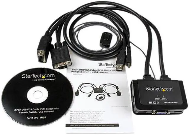Alt view image 6 of 6 - StarTech.com 2 Port USB VGA Cable KVM Switch - USB Powered with Remote Switch
