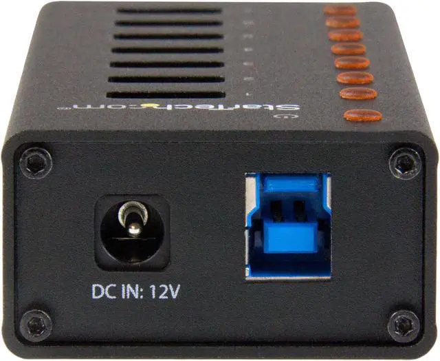 Alt view image 3 of 6 - StarTech.com ST7300U3M 7 Port USB 3.0 Hub - Metal Enclosure - Desktop or Wall Mountable - USB 3 Hub - USB Extender - Powered USB 3.0 Hub - USB Splitter