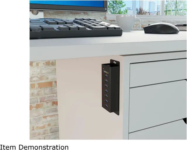 Alt view image 4 of 6 - StarTech.com ST7300U3M 7 Port USB 3.0 Hub - Metal Enclosure - Desktop or Wall Mountable - USB 3 Hub - USB Extender - Powered USB 3.0 Hub - USB Splitter
