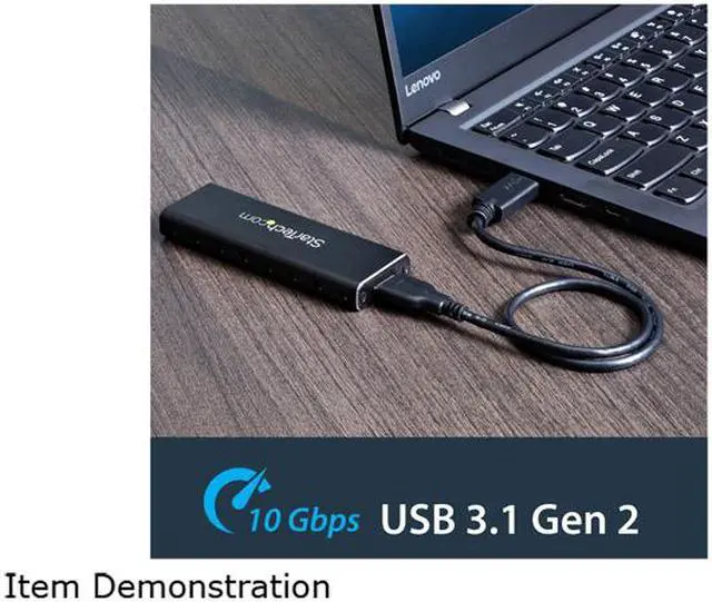 Alt view image 4 of 5 - StarTech.com SM2NGFFMBU33 M.2 SSD Enclosure for M.2 SATA SSDs - USB 3.0 (5Gbps) with UASP - External M.2 SSD Enclosure - Aluminum
