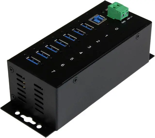 Alt view image 3 of 7 - StarTech.com ST7300USBME 7 Port Industrial USB 3.0 Hub - with ESD Protection - Mountable - USB 3 Hub - USB Extender - Powered USB 3.0 Hub - USB Splitter