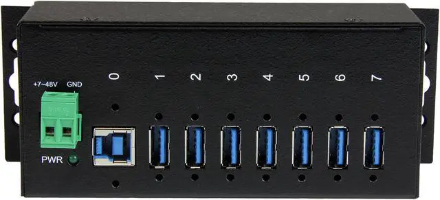 Alt view image 4 of 7 - StarTech.com ST7300USBME 7 Port Industrial USB 3.0 Hub - with ESD Protection - Mountable - USB 3 Hub - USB Extender - Powered USB 3.0 Hub - USB Splitter