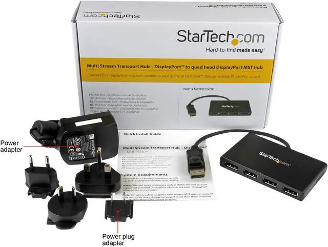 Alt view image 9 of 9 - StarTech.com MSTDP124DP MST hub - DisplayPort to 4x DisplayPort