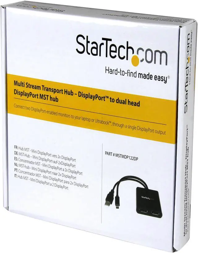 Alt view image 11 of 11 - StarTech.com MSTMDP122DP Mini DisplayPort to DisplayPort Multi Monitor Splitter - 2-Port MST Hub - mDP 1.2 to 2x DP MST Hub