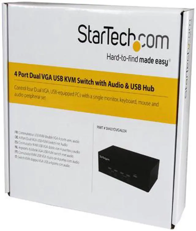 Alt view image 4 of 4 - StarTech.com 4-port KVM Switch with Dual VGA and 2-port USB Hub - USB 2.0
