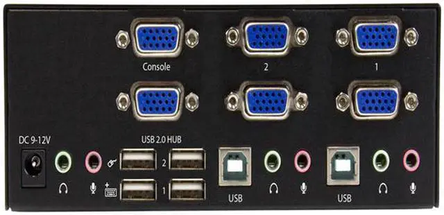 Alt view image 3 of 4 - StarTech.com 2-port KVM Switch with Dual VGA and 2-port USB Hub - USB 2.0