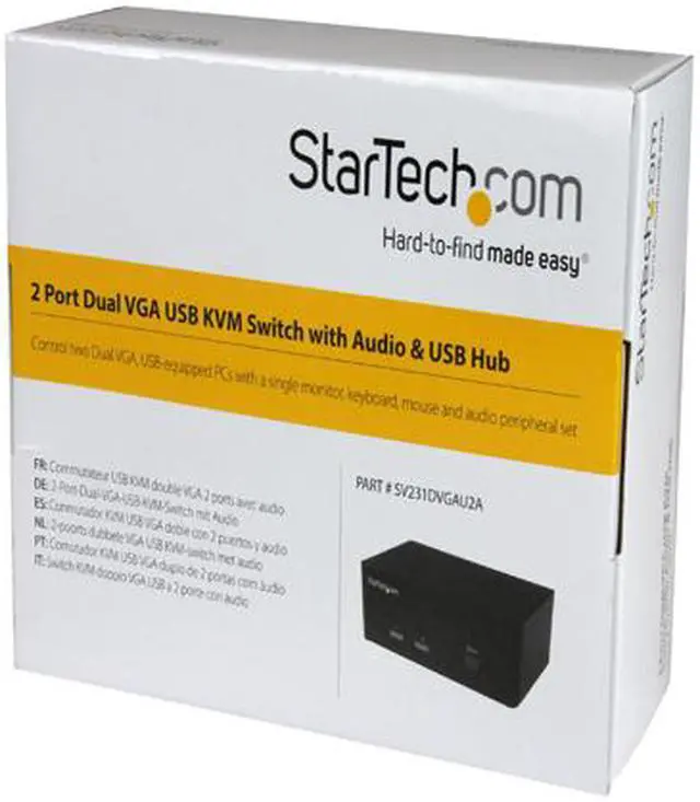 Alt view image 4 of 4 - StarTech.com 2-port KVM Switch with Dual VGA and 2-port USB Hub - USB 2.0