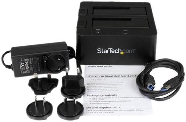 Alt view image 4 of 4 - StarTech.com SDOCK2U313 USB 3.1 Gen 2 (10Gbps) Dual-Bay Dock for 2.5"/3.5" SATA SSD/HDDs - Supports SATA I, II, III and UASP - Top-loading