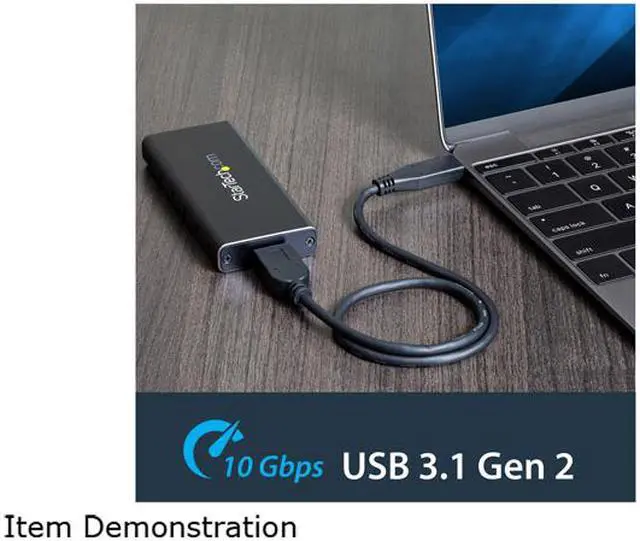 Alt view image 4 of 5 - StarTech.com SM21BMU31C3 M.2 SSD Enclosure for M.2 SATA SSDs - USB 3.1 (10Gbps) with USB-C Cable - External Enclosure for USB-C Host - Aluminum