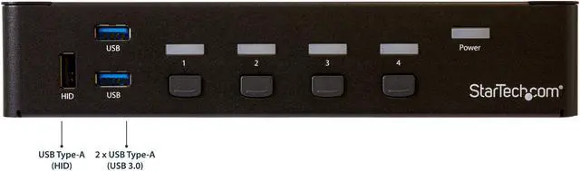Alt view image 2 of 7 - StarTech.com SV431DPU3A2 4-Port DisplayPort KVM Switch - DP KVM Switch with Built-in USB 3.0 Hub for Peripherals - 4K 30Hz