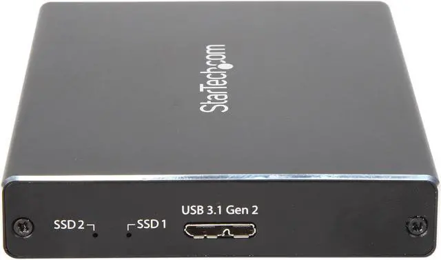 Alt view image 2 of 6 - StarTech.com SM22BU31C3R USB 3.1 SSD Enclosure - 10 Gbps - Aluminum - External Hard Drive Enclosure - M.2 to SATA - Raid Drive Enclosure
