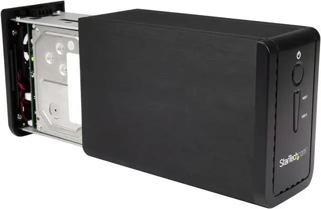 Alt view image 4 of 7 - StarTech S352BU313R 3.5" External Dual Hard Drive Enclosure - Raid - USB-C and USB-A - SATA 6Gbps - 2 Bay USB 3.1 SSD HDD Enclosure