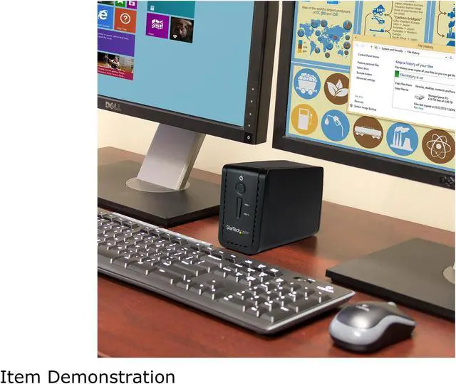 Alt view image 5 of 7 - StarTech S352BU313R 3.5" External Dual Hard Drive Enclosure - Raid - USB-C and USB-A - SATA 6Gbps - 2 Bay USB 3.1 SSD HDD Enclosure