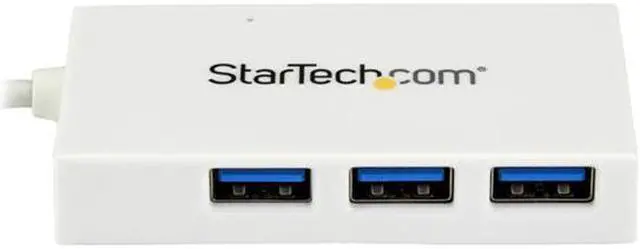 Alt view image 2 of 5 - StarTech HB30C3A1CFBW StarTech.com USB C Hub - White - 4 Port USB-C to USB-A (3x) and USB-C (1x) - Bus Powered USB Hub - USB-C Hub - Port Expander