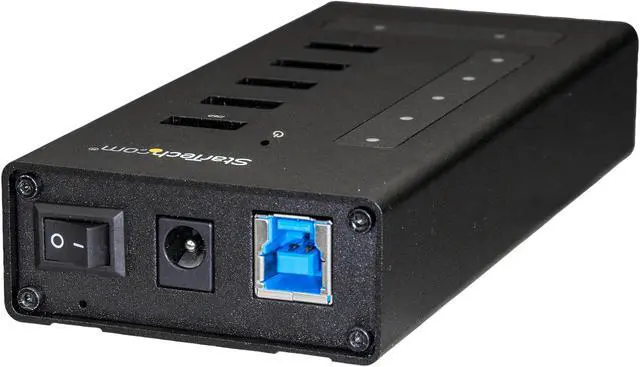 Alt view image 3 of 3 - StarTech HB30C5A2CST USB-C Hub 7 Port - USB C to 5 x USB A and 2 x USB C - USB 3.0 - Mountable - Industrial - Powered USB Hub - USB Port Expander