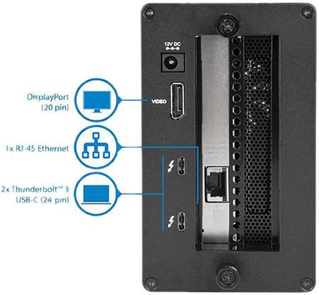 Alt view image 2 of 5 - StarTech BNDTB10GI Thunderbolt 3 to 10 Gbe NIC - 1 port - External PCIe Enclosure / Chassis plus Card - with DisplayPort Monitor Port