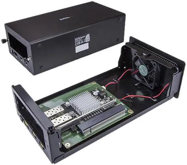 Alt view image 3 of 5 - StarTech BNDTB210GSFP Thunderbolt 3 to Fiber - 2 x Open SFP+ Ports - with DisplayPort Monitor Port - External PCIe Enclosure / Chassis