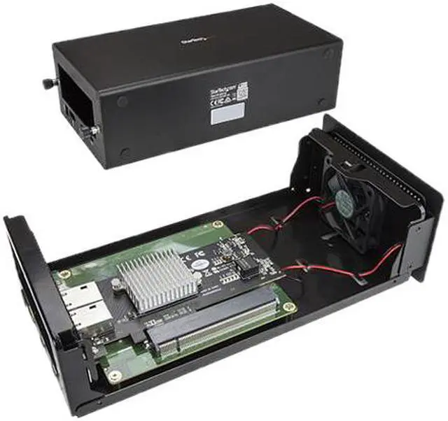 Alt view image 3 of 5 - StarTech BNDTB310GNDP Thunderbolt 3 to 10 Gbe NIC - 2 port - External PCIe Enclosure plus Card - with DisplayPort Monitor Port - Thunderbolt 3 to Ethernet