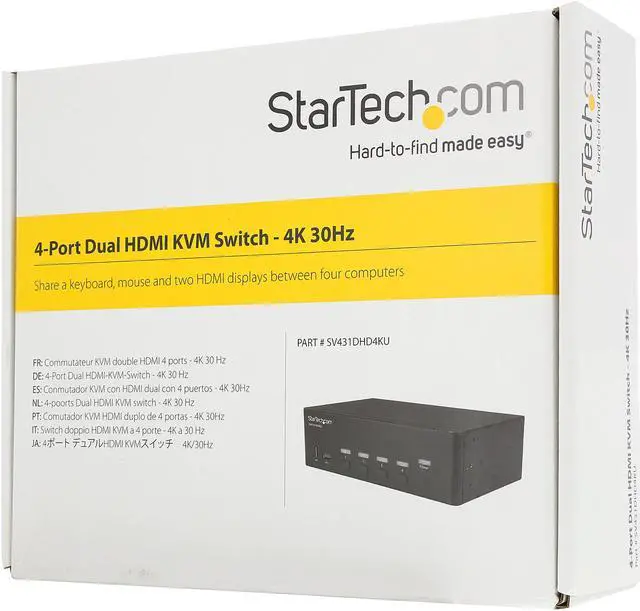 Alt view image 3 of 3 - StarTech SV431DHD4KU 4 Port HDMI KVM Switch - 4K 30Hz - Dual Display