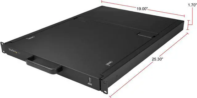 Alt view image 6 of 9 - StarTech.com RKCONS1908K Rackmount KVM Console - 1U - 19in - 8 Port KVM - VGA KVM - Rack Mount Monitor - Rackmount LCD Monitor - Rackmount Console