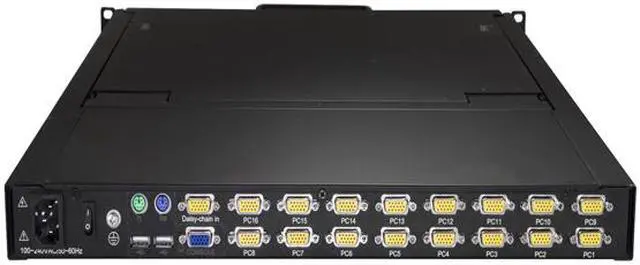Alt view image 3 of 4 - StarTech.com RKCONS1916K Rackmount KVM Console - 1U - 19in - 16 Port KVM - VGA KVM - Rack Mount Monitor - Rackmount LCD Monitor - Rackmount Console