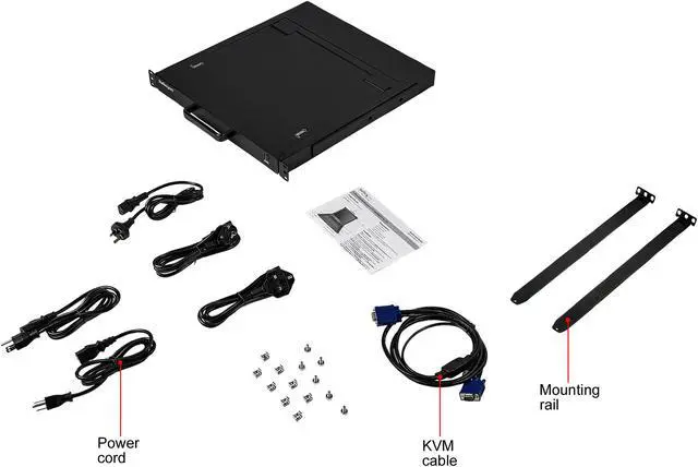 Alt view image 10 of 10 - StarTech.com RKCONS1701 Single Port Rackmount KVM Console - 17 Inch Display - 1U VGA KVM Console