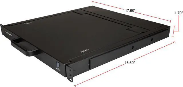 Alt view image 8 of 10 - StarTech.com RKCONS1701 Single Port Rackmount KVM Console - 17 Inch Display - 1U VGA KVM Console