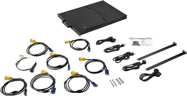 Alt view image 9 of 10 - StarTech.com RKCONS1708K 8 Port Rackmount KVM Console - 17 Inch Display - 1U VGA KVM Console