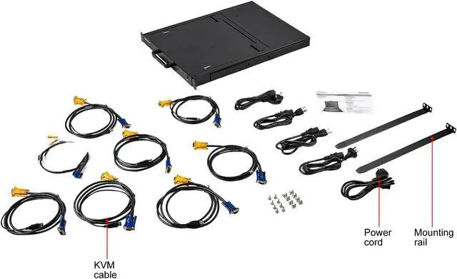 Alt view image 10 of 10 - StarTech.com RKCONS1708K 8 Port Rackmount KVM Console - 17 Inch Display - 1U VGA KVM Console